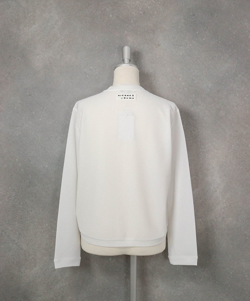 メッシュ風UV速乾ブルゾン（ホワイト）後ろ