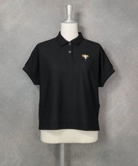 UV速乾ポロ襟プルオーバー(ブラック)前