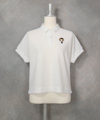 UV速乾ポロ襟プルオーバー(ホワイト)前