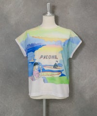 絵画風プリントプルオーバー(イエロー)前