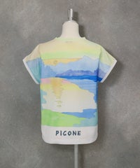 絵画風プリントプルオーバー(イエロー)後ろ