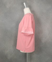フレア袖UV速乾プルオーバー(ピンク)横