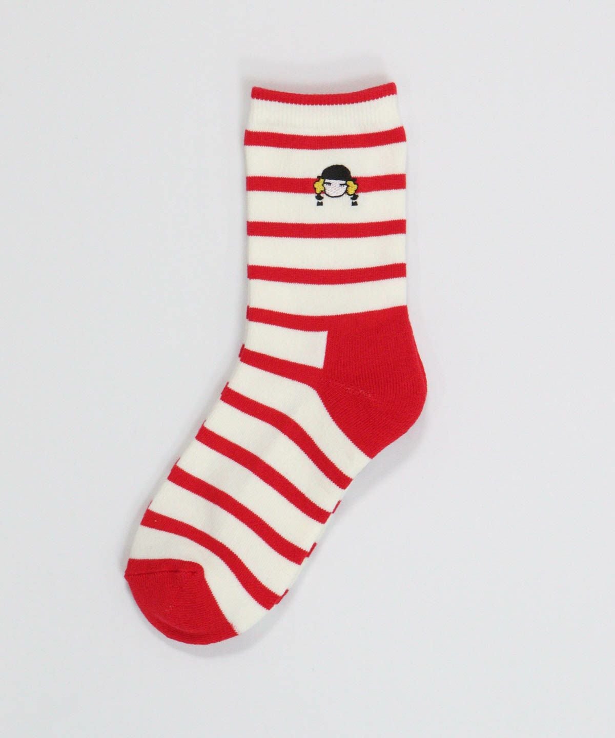 ボーダーショートソックス（レッド）