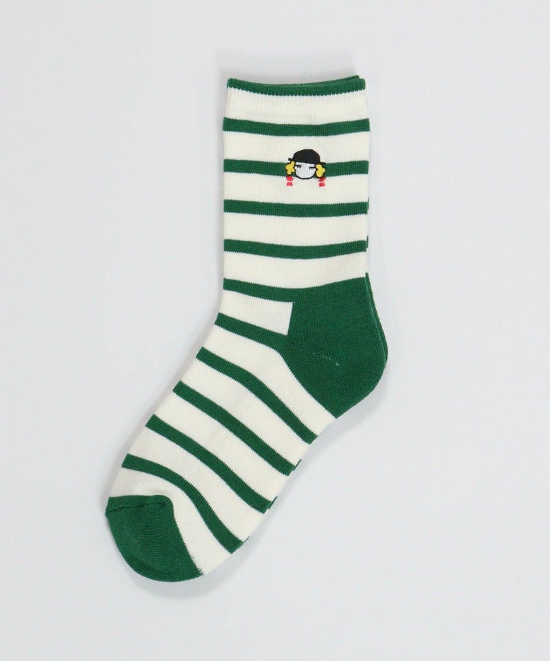 ボーダーショートソックス（グリーン）