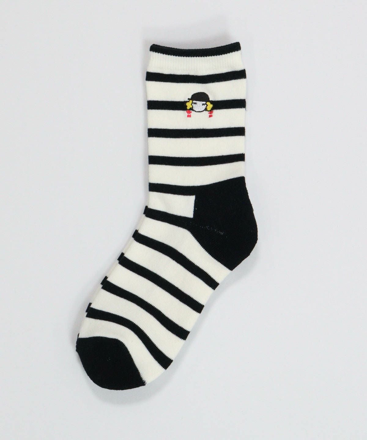 ボーダーショートソックス（ホワイト）