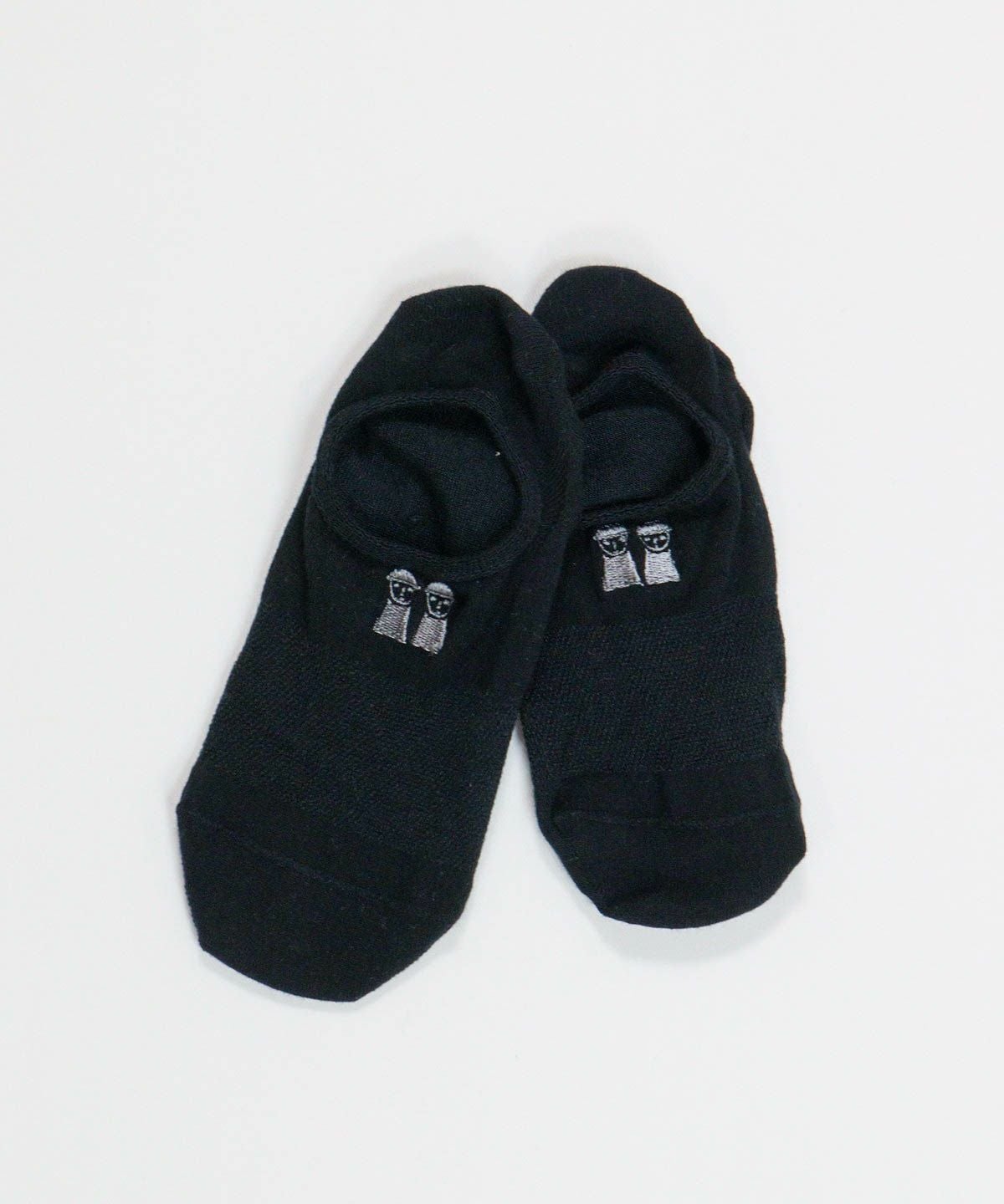 ピコ刺繍アンクルソックス（ブラック）