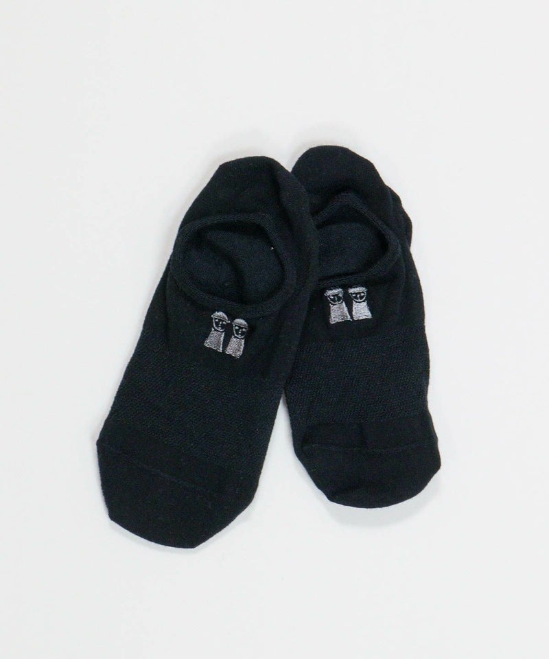 ピコ刺繍アンクルソックス（ブラック）