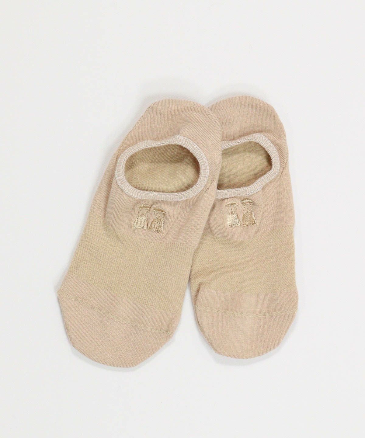 ピコ刺繍アンクルソックス（ベージュ）