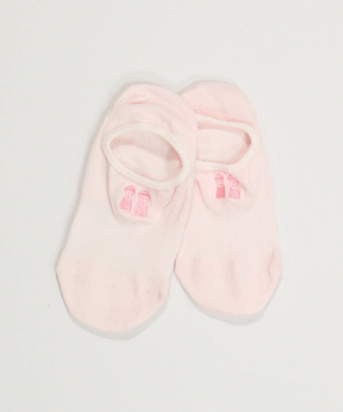 ピコ刺繍アンクルソックス（ピンク）