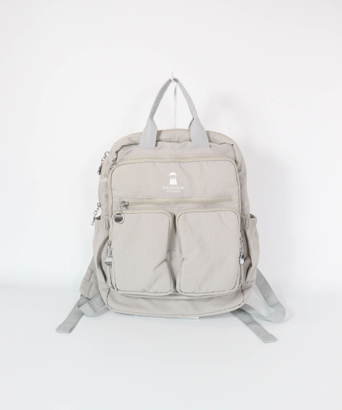 立体ポケットリュック（ライトグレー）