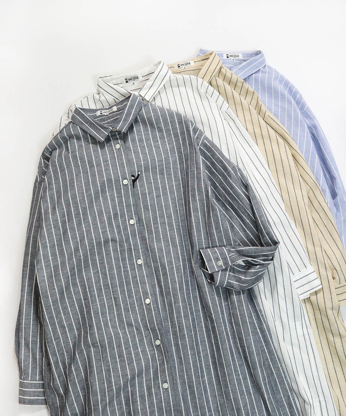 綿麻ストライプシャツワンピース|スタジオピッコーネ - ゴルフウェアや