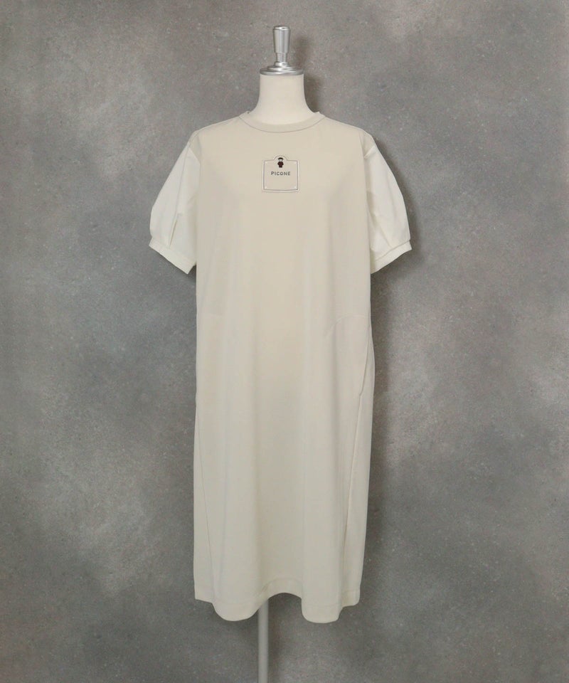 袖切替UV冷感ワンピース(ベージュ)前