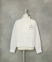 コットン100％シャツブルゾン（ホワイト）