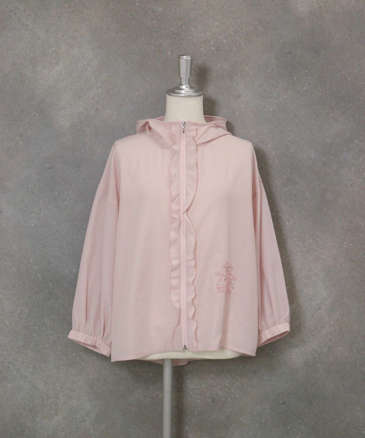 フロントフリルブルゾン（ピンク）
