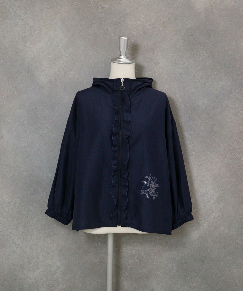 フロントフリルブルゾン（ネイビー）