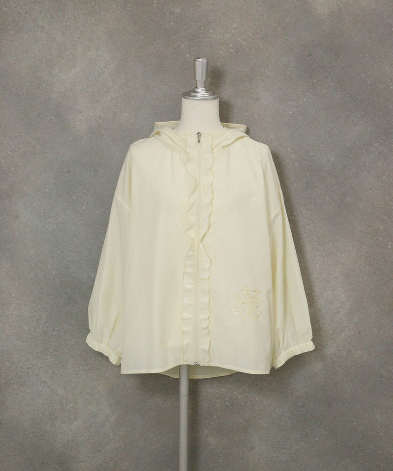 フロントフリルブルゾン（クリーム）