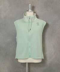 パール風モチーフUV冷感ジップベスト(ライトグリーン)前