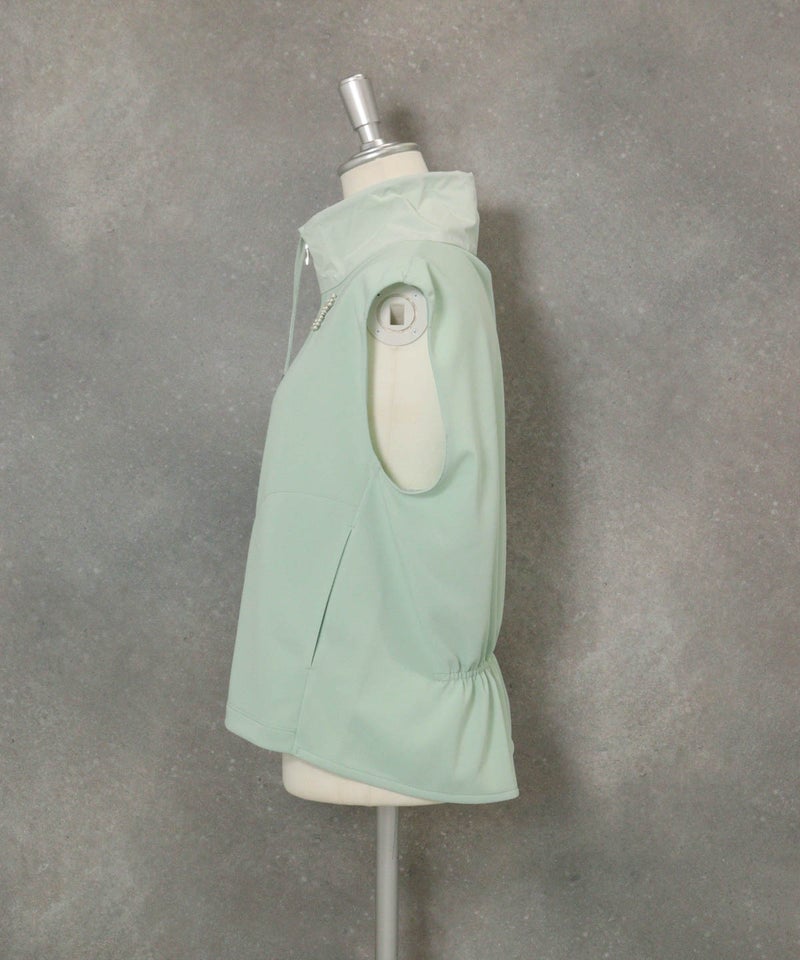 パール風モチーフUV冷感ジップベスト(ライトグリーン)横