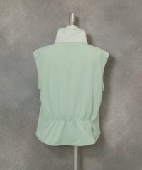 パール風モチーフUV冷感ジップベスト(ライトグリーン)後ろ