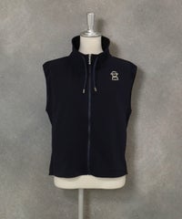 パール風モチーフUV冷感ジップベスト(ネイビー)前