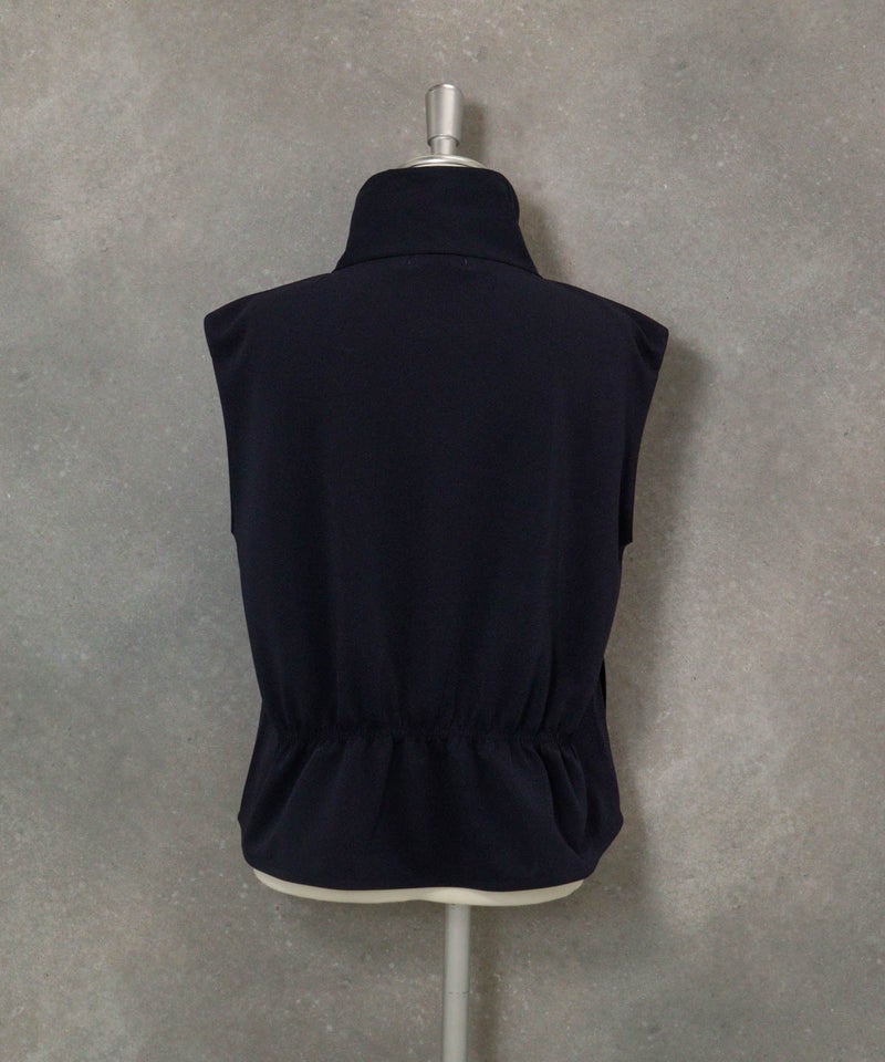 パール風モチーフUV冷感ジップベスト(ネイビー)後ろ