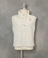 パール風モチーフUV冷感ジップベスト(ホワイト)前