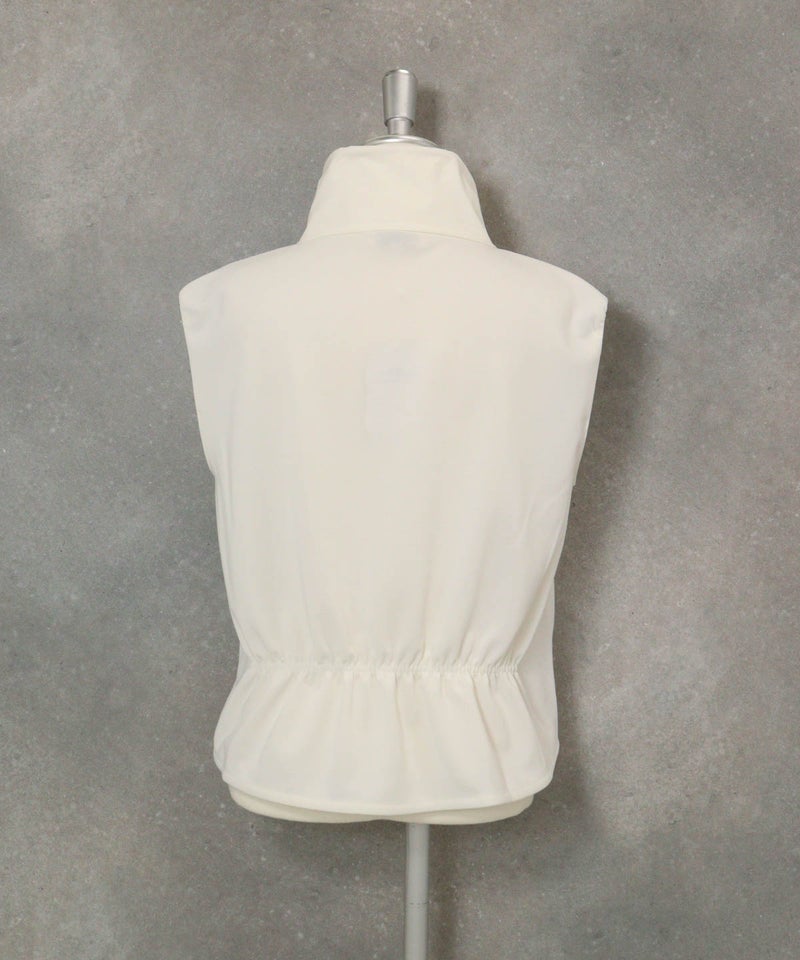 パール風モチーフUV冷感ジップベスト(ホワイト)後ろ