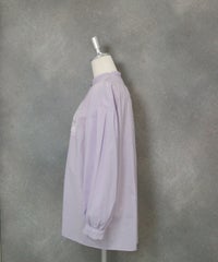 コットン混チュール刺繍速乾ブラウス横（ライトパープル）