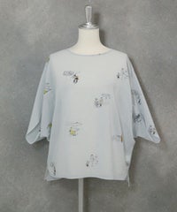 コットン100％ミニイラストプルオーバー（ブルー）