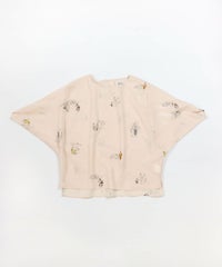 コットン100％ミニイラストプルオーバー置き画像（ピンク）