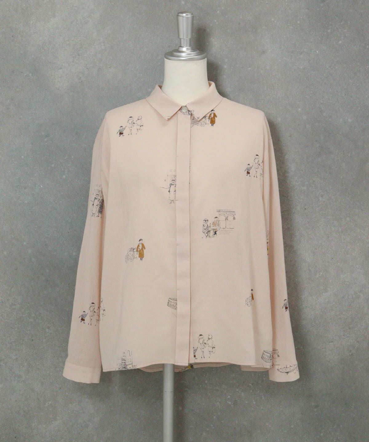 コットン100％ミニイラストシャツ（ピンク）