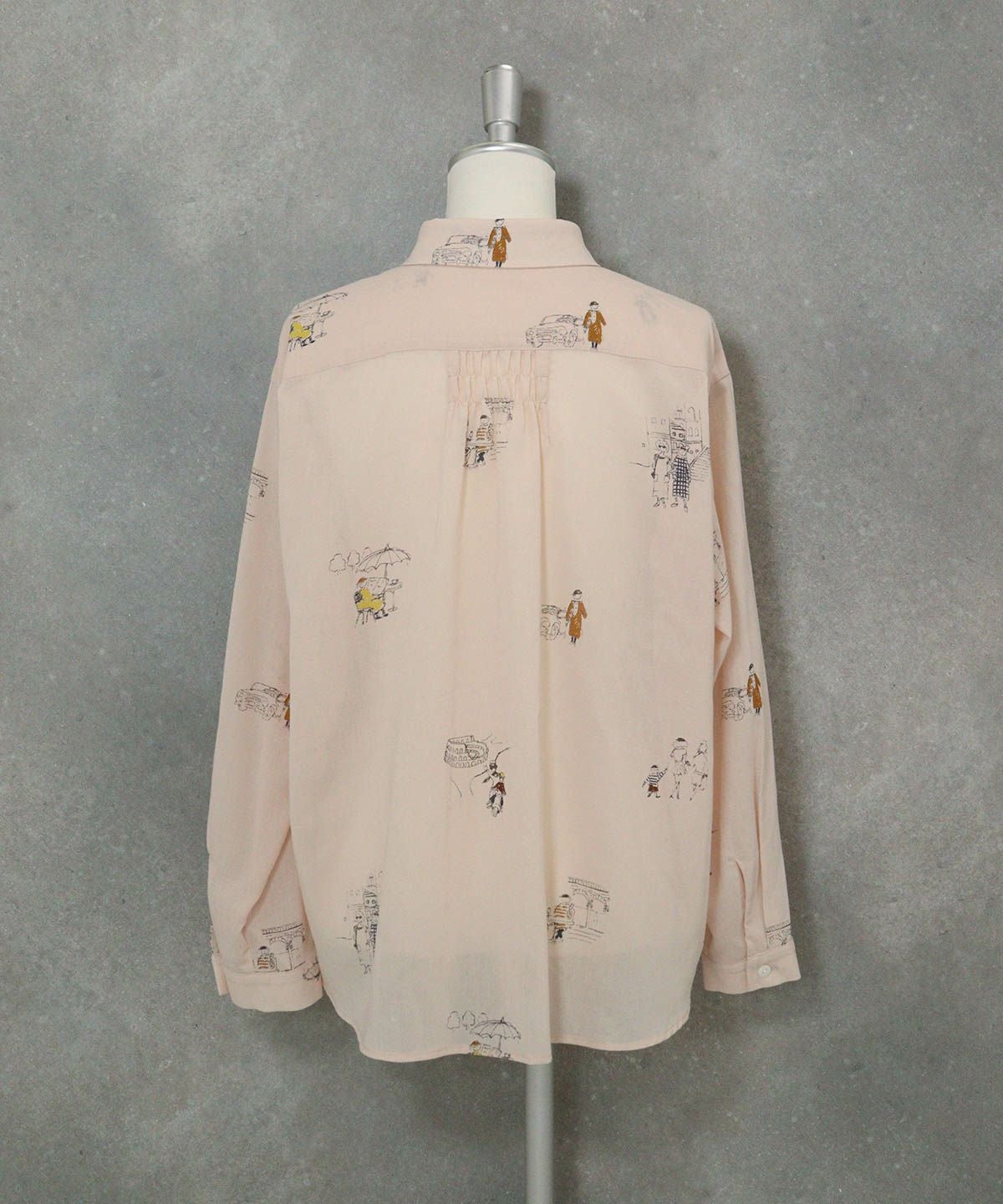 コットン100％ミニイラストシャツ後（ピンク）