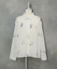 コットン100％ミニイラストシャツ（ホワイト）