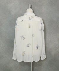 コットン100％ミニイラストシャツ後（ホワイト）