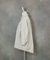 綿麻混UV冷感七分袖シャツ横(ベージュ）