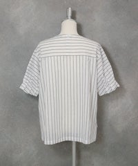 フリル袖綿麻ブラウス(ホワイト)後ろ