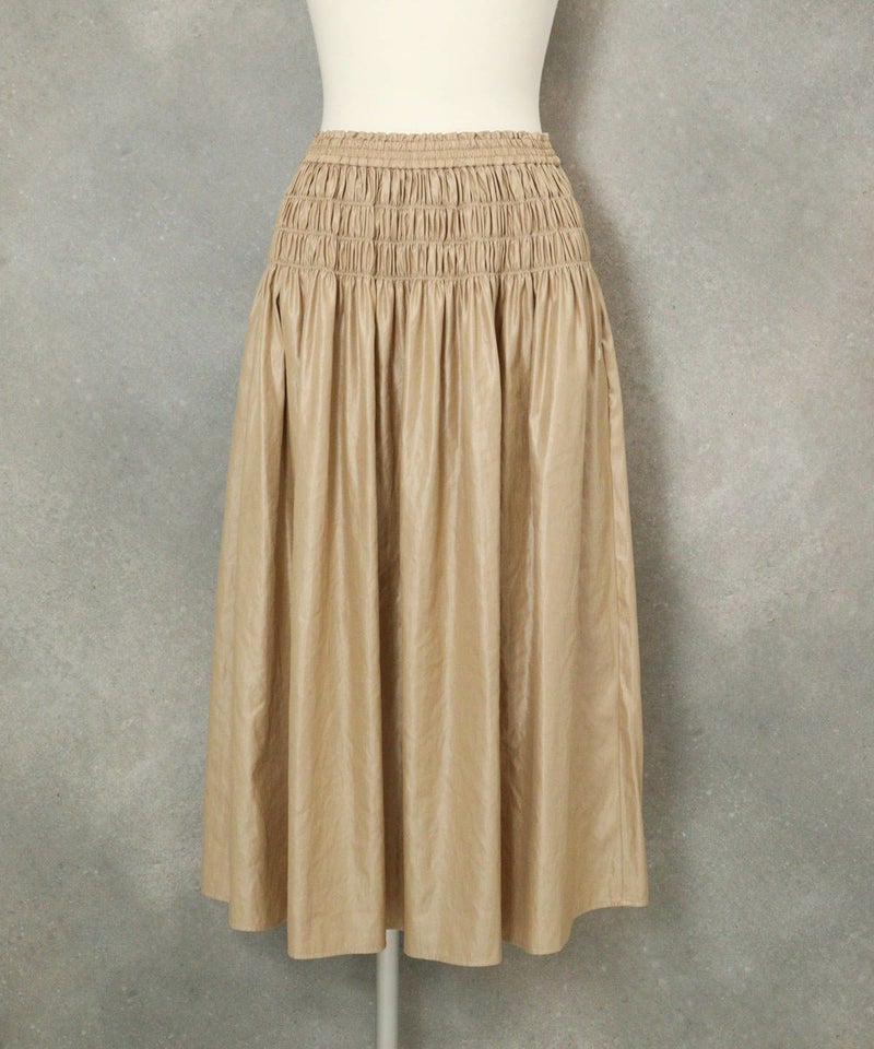 ギャザーフレアスカート（ベージュ）