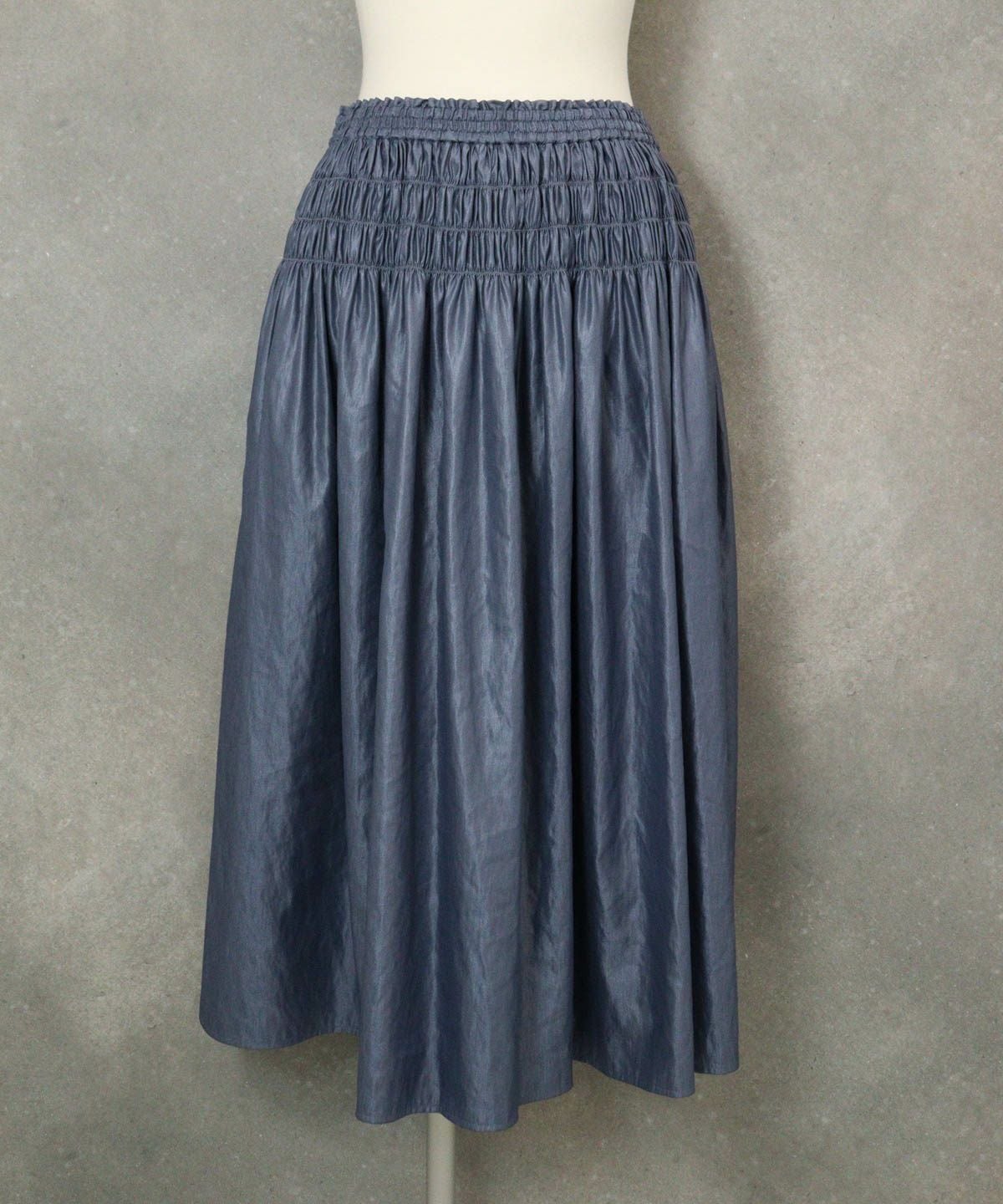 ギャザーフレアスカート（ブルー）