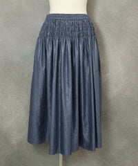 ギャザーフレアスカート（ブルー）