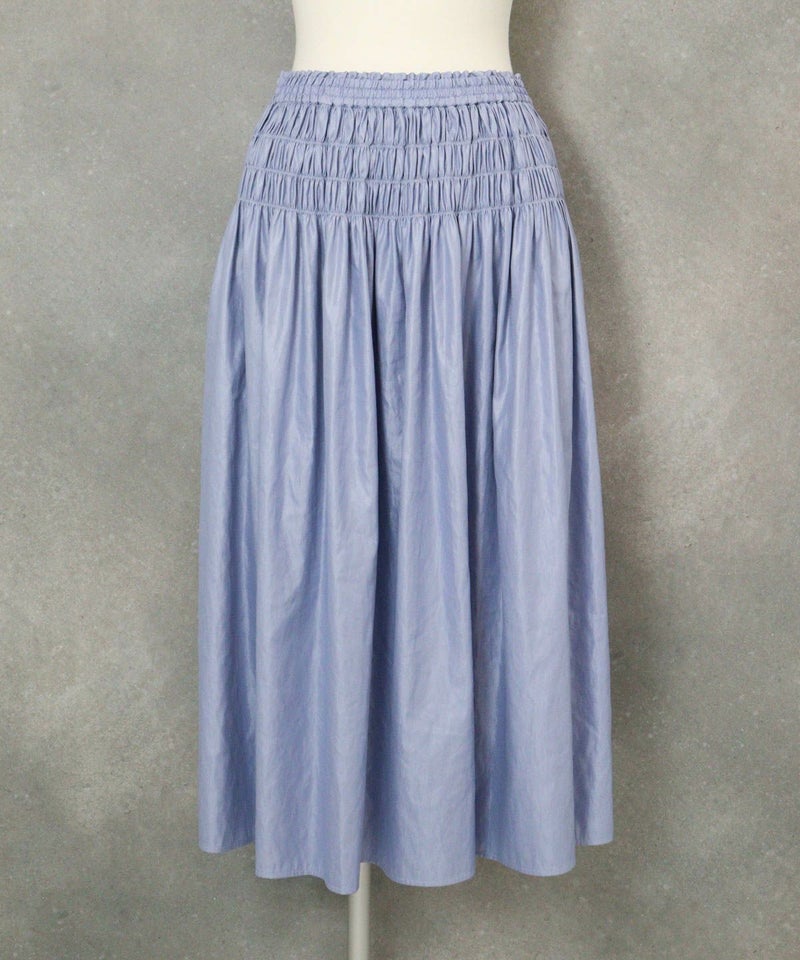 ギャザーフレアスカート（ライトブルー）