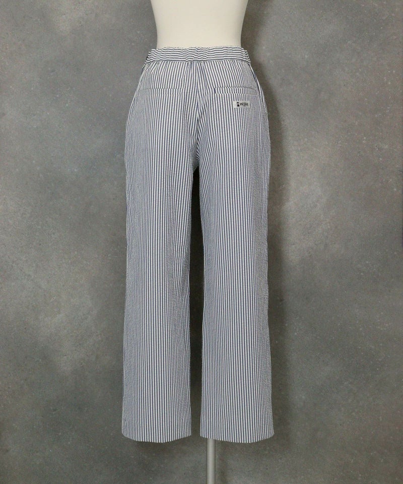 サッカーストライプワイドパンツ後（ネイビー）