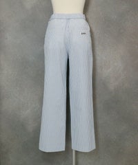 サッカーストライプワイドパンツ後（ブルー）