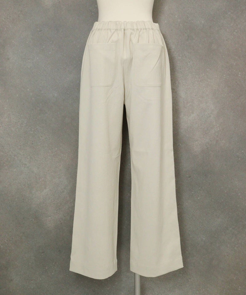 サイドステッチUV速乾ワイドパンツ後（ベージュ）