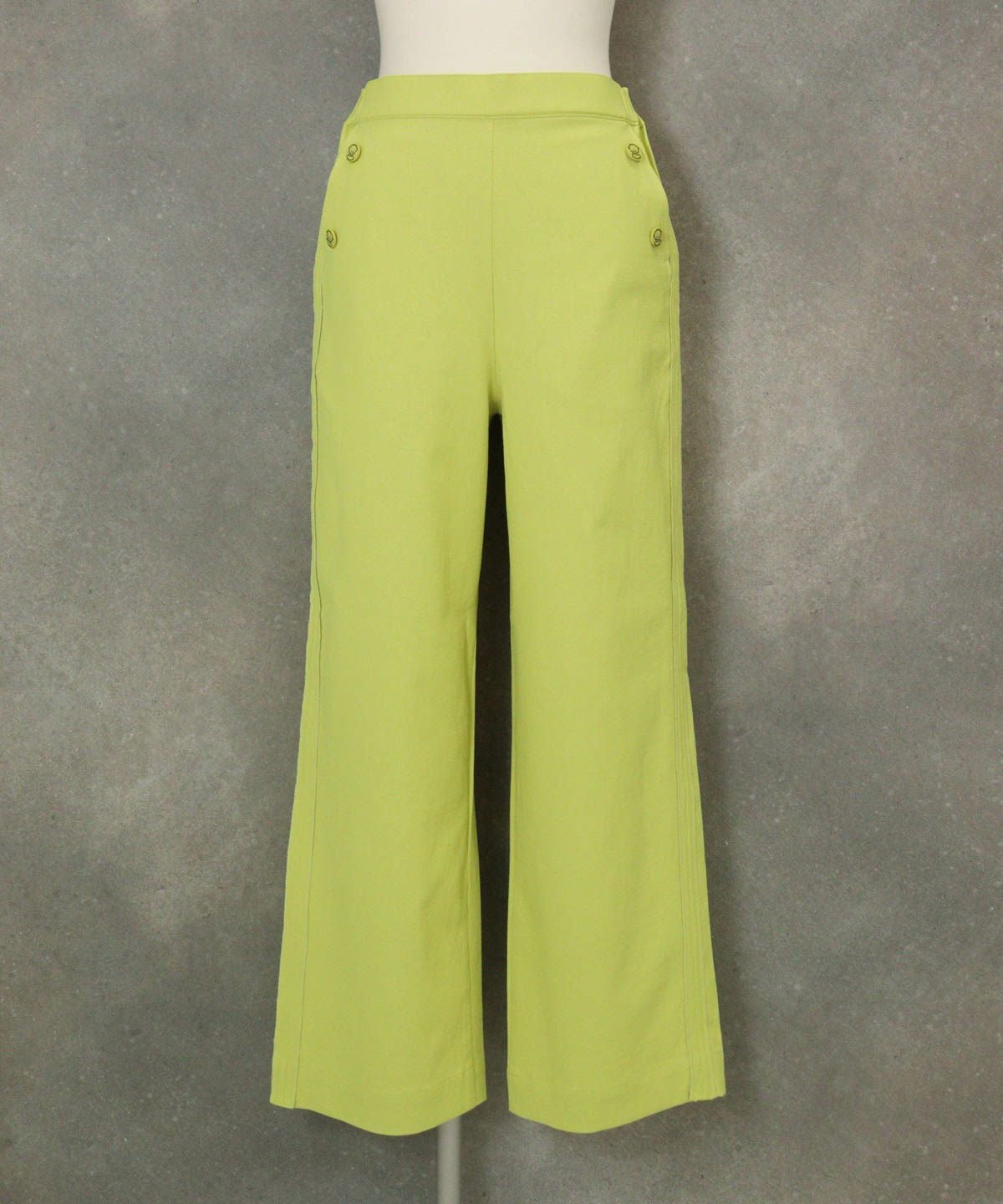 サイドステッチUV速乾ワイドパンツ（ライトグリーン）