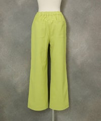 サイドステッチUV速乾ワイドパンツ後（ライトグリーン）