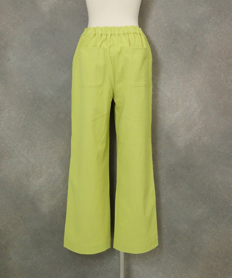 サイドステッチUV速乾ワイドパンツ後（ライトグリーン）