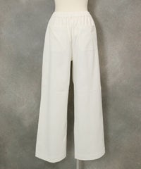 サイドステッチUV速乾ワイドパンツ後（ホワイト）