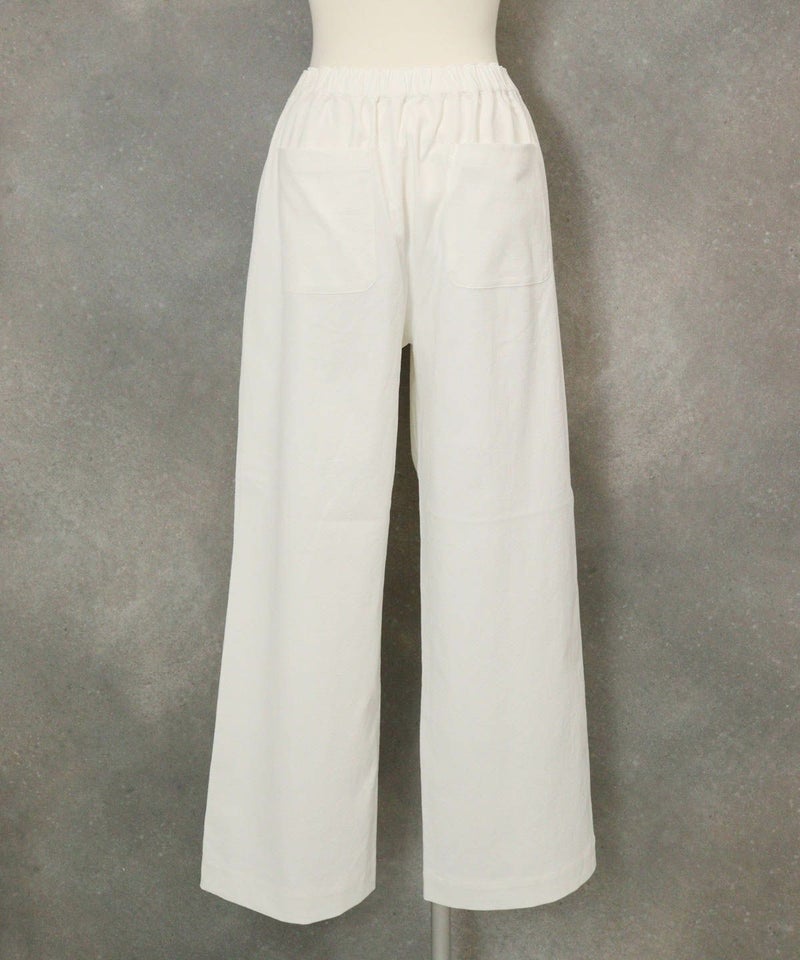 サイドステッチUV速乾ワイドパンツ後（ホワイト）