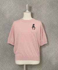 コットン混picolady半袖ニット（ピンク）