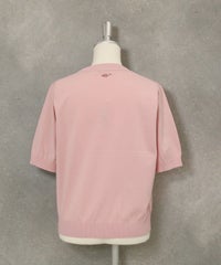 コットン混picolady半袖ニット後（ピンク）